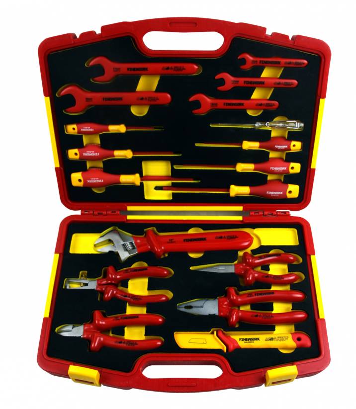 99lb004 Professional Finework 18pcs 1000v Screwdriver Plastic Pliers Wrench Vde Insulated Tools Set