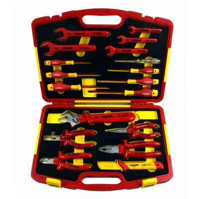 99lb004 Professional Finework 18pcs 1000v Screwdriver Plastic Pliers Wrench Vde Insulated Tools Set